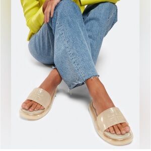 Tory Burch EUC Bubble Rubber Jelly Slide Sandals 6-6.5 New Ivory/Clear